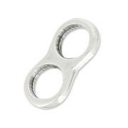 Cuenta pasador doble para cordón 5 mm 14.5x7 mm Chapado Plateado envejecido x1|raw }}