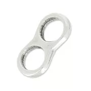 Cuenta pasador doble para cordón 5 mm 14.5x7 mm Chapado Plateado envejecido x1