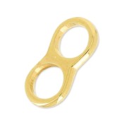 Cuenta pasador doble para cordón 5 mm 14.5x7 mm Dorado con oro fino x1|raw }}