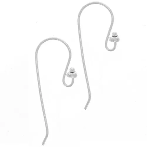 Ganchos pendientes con bolas 12 mm de Plata 925 x2