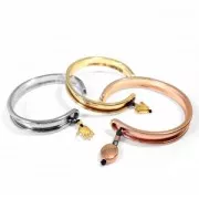 Base pulsera Eco latón con reborde encurvada 10 mm plateado x1