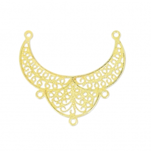 Entrepieza calado 3 anillas oriental 31x29 mm Dorado con oro fino x1