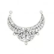 Entrepieza calado 3 anillas oriental 31x29 mm Chapado Plateado envejecido x1