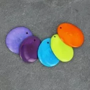 Cuentas de Tagua corte fino 25-35 mm Rosa x1