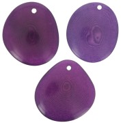 Cuentas de Tagua corte fino 25-35 mm Morado x1
