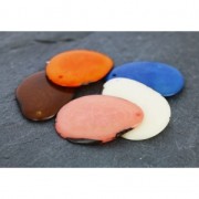 Cuentas de Tagua corte fino 35-45 mm Lila x1