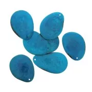 Cuentas de Tagua corte fino 35-45 mm Bleu Azur x1