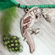 Colgante Papagayo 51x40 mm de madera Natural x1