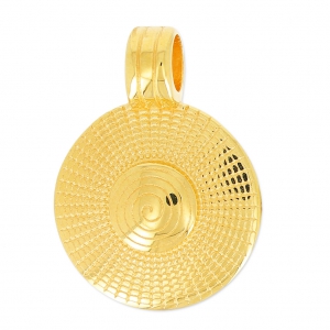 Colgante redondo espiral 31 mm Dorado con oro fino x1