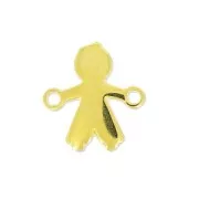 Entrepieza muchacho 2 anillas 14x13 mm Dorado con oro fino x1