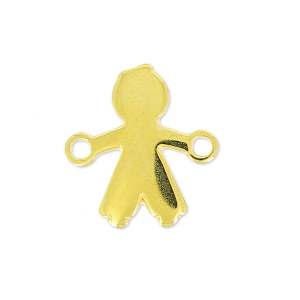 Entrepieza muchacho 2 anillas 14x13 mm dorado x1