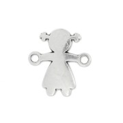 Entrepieza niña 2 anillas 14x13 mm Chapado Plateado envejecido x1|raw }}