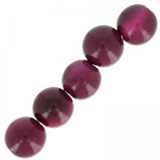 Cuentas redondas de Tagua 5 mm Morado x 8
