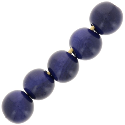 Cuentas redondas de Tagua 5 mm Azul x 8