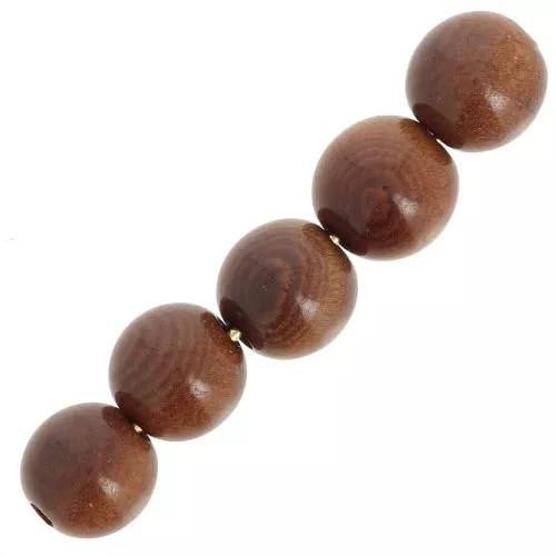 Cuentas redondas de Tagua 5 mm Marrón x 8