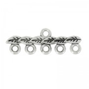 Terminal 5 vías motivo hoja 27x9 mm plateado antiguo x1|raw }}