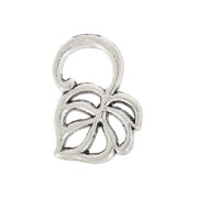 Dije hoja de filodendro 17x12 mm plateado antiguo x1|raw }}