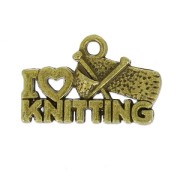 Dije I love knitting 20x13 mm bronce x1|raw }}