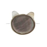 Cuenta cabeza de gato de nácar 10 mm Black Iris x1