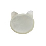 Cuenta cabeza de gato de nácar 10 mm Black Iris x1