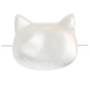 Cuenta cabeza de gato 10 mm - Nácar x1