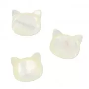 Cuenta cabeza de gato 10 mm - Nácar x1