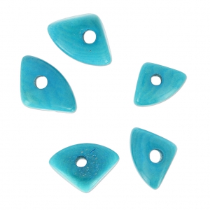 Chips de Tagua 10 mm Turquesa x 5