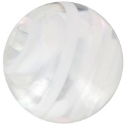 Cuenta redonda Murano 10 mm a rayas Blanco x1|raw }}