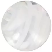Cuenta redonda Murano 10 mm a rayas Blanco x1
