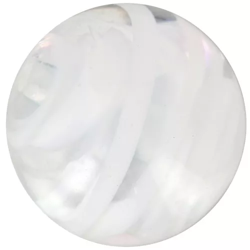 Cuenta redonda Murano 10 mm a rayas Blanco x1