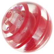 Cuenta redonda Murano 12 mm a rayas Rojo x1|raw }}