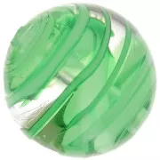 Cuenta redonda Murano 10 mm a rayas Verde x1