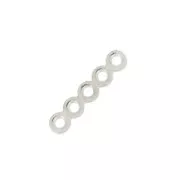 Entrepiezas 5 filas 17x3.4 mm plateado x6