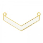 Entrepieza galón esmaltado 2 anillas 32 mm Blanco/dorado con oro fino x1|raw }}