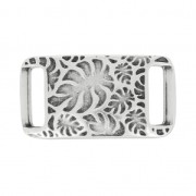 Entrepieza pasador hoja de philodindron para cordón 10mm plateado antiguo|raw }}