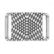 Entrepieza pasador motivo étnico para cordón 20mm plateado antiguo