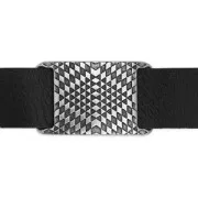 Entrepieza pasador motivo étnico para cordón 20mm plateado antiguo