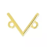 Entrepieza galón 2 anillas 13.5 mm dorado con oro fino x1