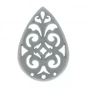 Entrepieza gota 3 agujeros para pendientes 40 mm Gris x1