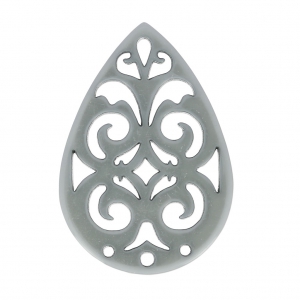 Entrepieza gota 3 agujeros para pendientes 40 mm Gris x1