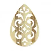 Entrepieza gota 3 agujeros nacarada para pendientes 40 mm Blanco x1