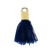 Pompón imitación algodón 15-20 mm Azul Marino/dorado