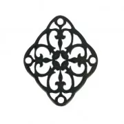 Entrepieza rombo 3 agujeros para pendientes 40 mm Negro x1