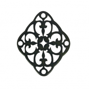 Entrepieza rombo 3 agujeros para pendientes 40 mm Negro x1