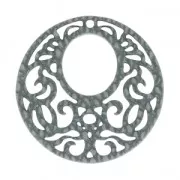 Entrepieza redondo 1 agujero lagartija para pendientes 45 mm Gris x1