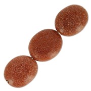 Cuentas Gold Stone olives plates 10x8 mm x10