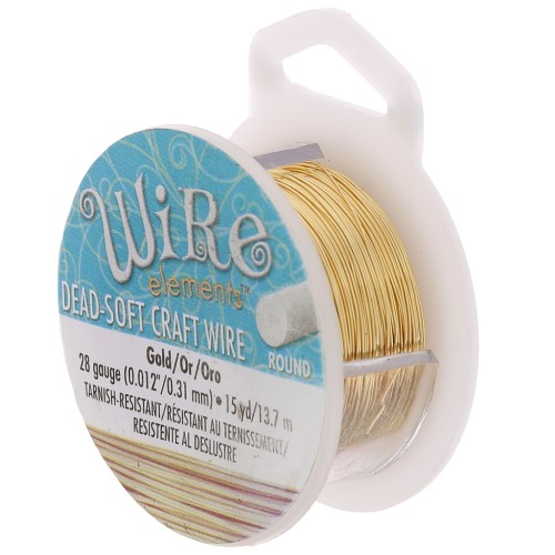 Hilo de cobre Craft Wire flexible 0,32 mm dorado anti-empañamiento x 13,7m