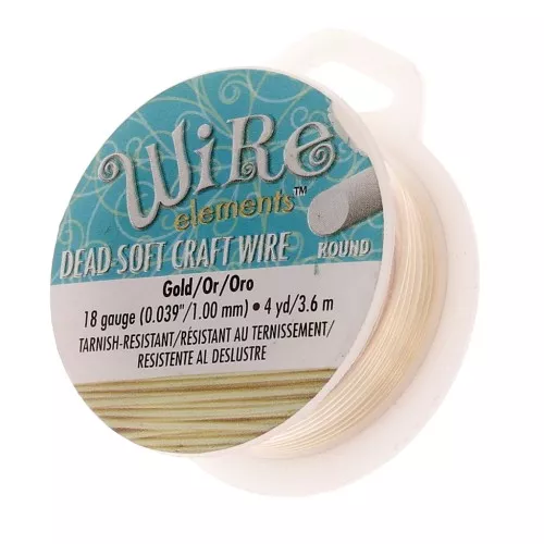 Hilo de cobre flexible Craft Wire 1,02 mm dorado anti-empañamiento x 3,65m