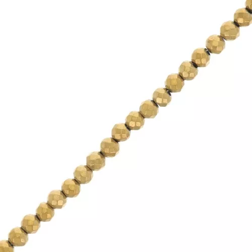 Mini-Hematites facetadas 2 mm Golden x40 cm