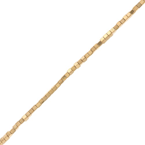 Mini cubos de hematites imitación 1,5 mm - Oro x40cm